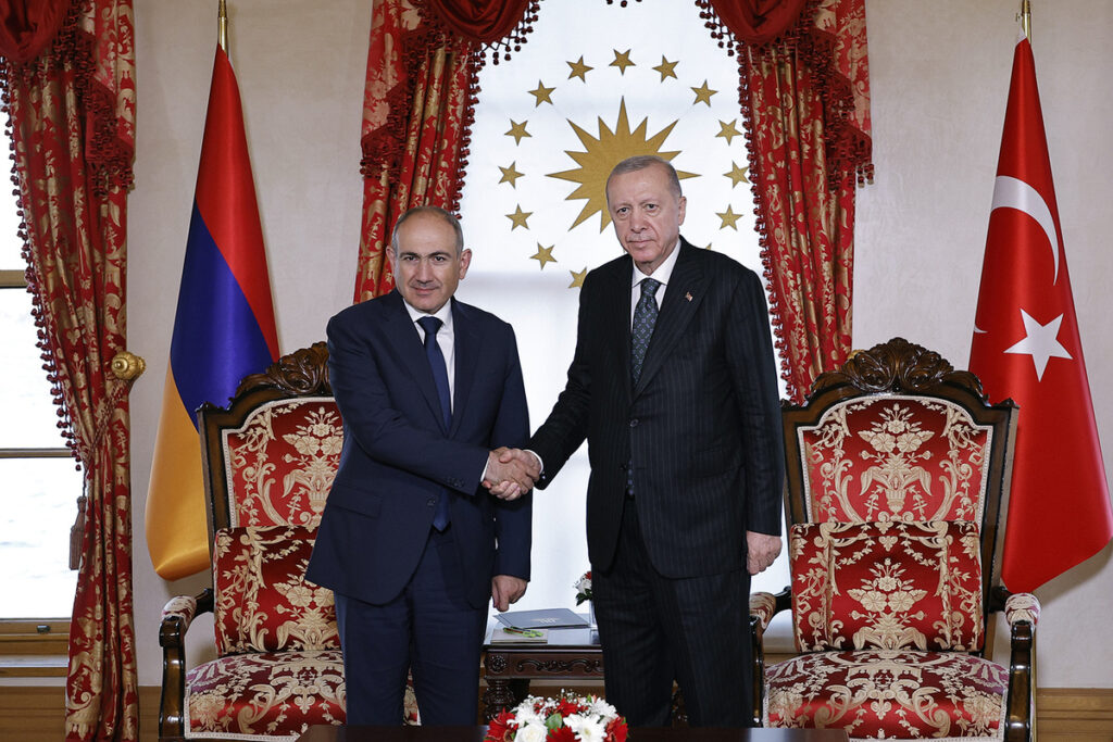 The meeting between Prime Minister of the Republic of Armenia Nikol Pashinyan and President of the Republic of Turkiye Recep Tayyip Erdogan. Istanbul, 06.20.2025. Photo courtesy of the Office of the Prime Minister of the Republic of Armenia.